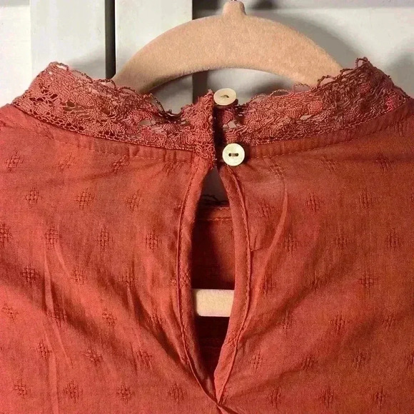 Universal Thread Boho Lace Crochet Puff Sleeve Cotton Top Size Small - Picture 11 of 12